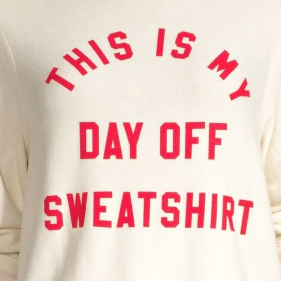 Wildfox This Is My Day Off Sweatshirt Baggy Jumper - Picture 7 of 8